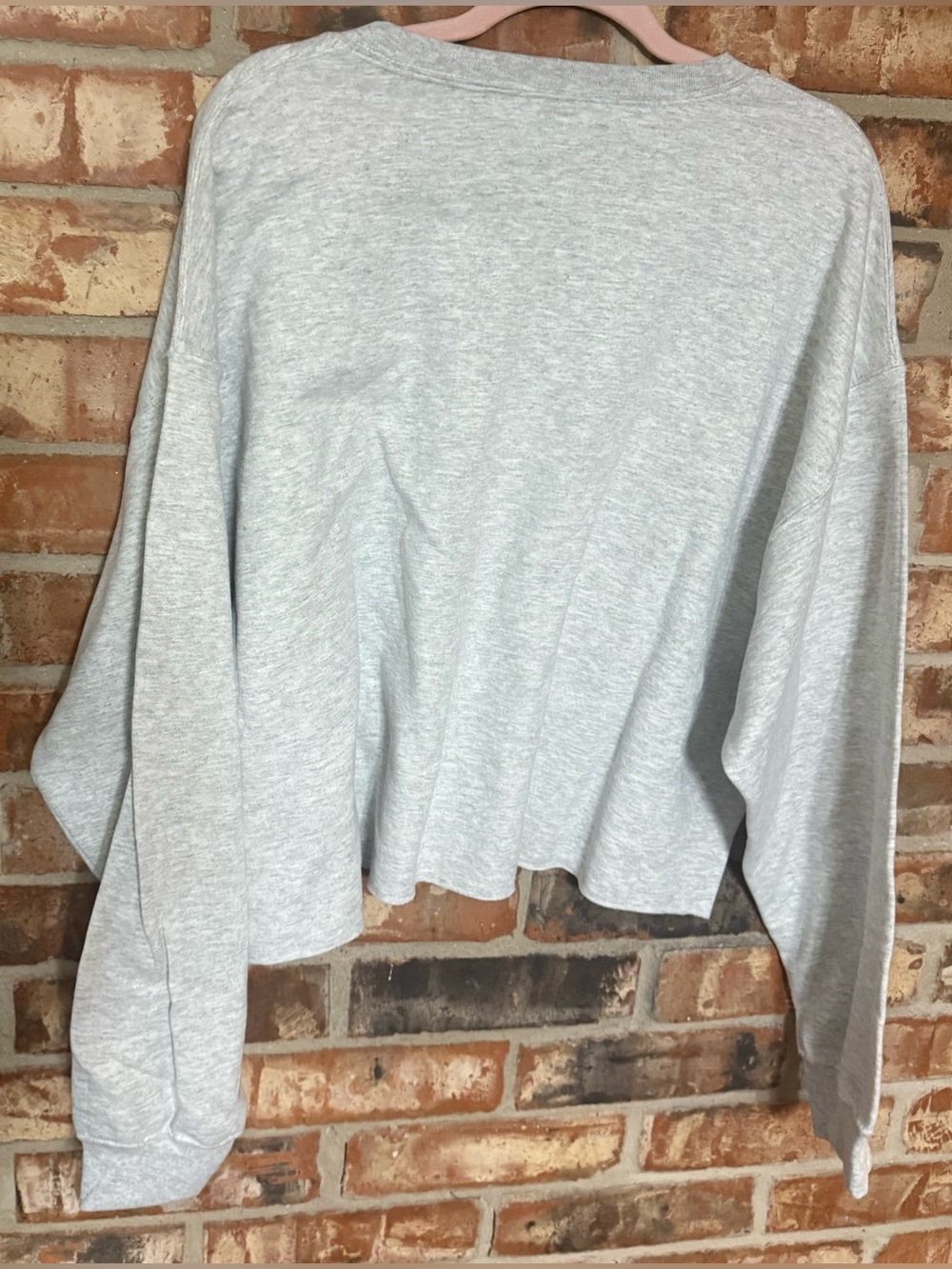 Gildan Light Gray Cropped Sweatshirt with Colorful 'Life' Graphic - Picture 4 of 7